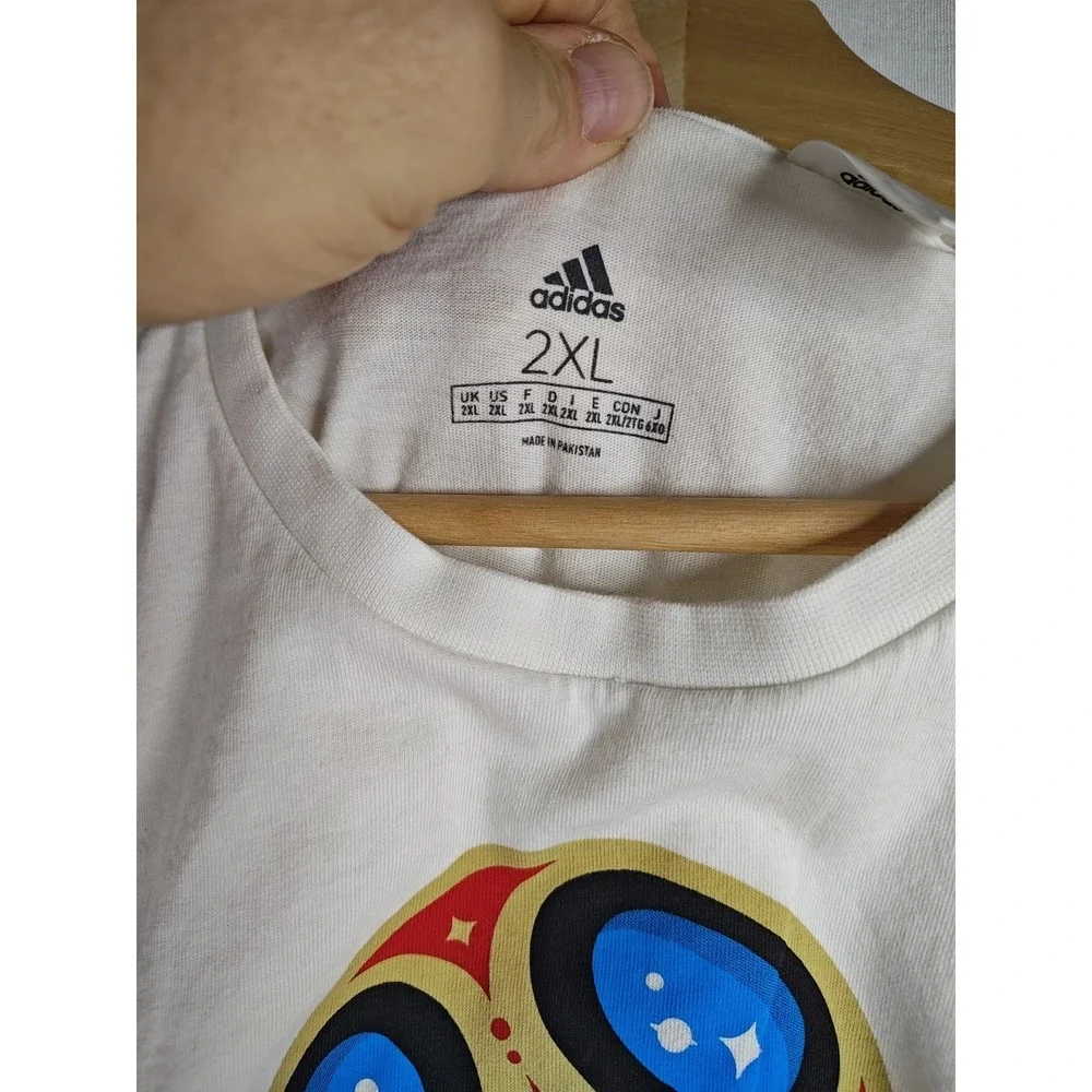 Adidas Fifa World Cup Russia 2018 Men's White 2XL TShirt Soccer Football Graphic